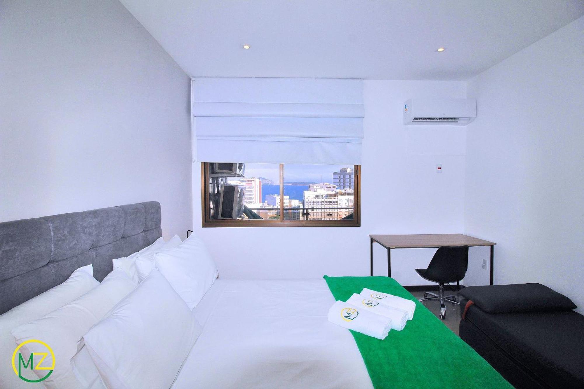 Incrível sala e quarto com varanda e vista para o mar de Ipanema Río de Janeiro Exterior foto