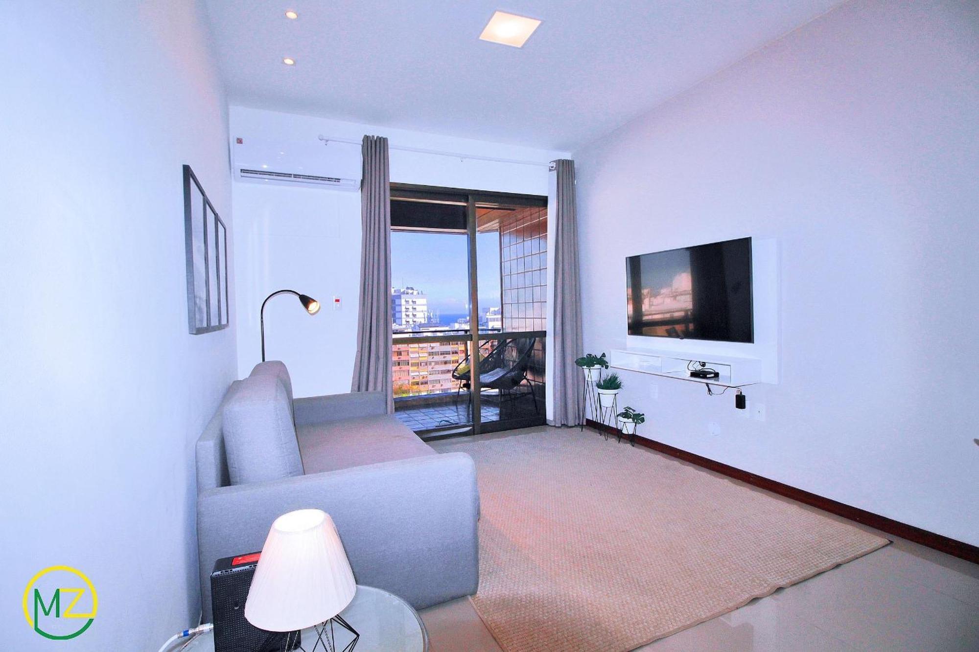 Incrível sala e quarto com varanda e vista para o mar de Ipanema Río de Janeiro Exterior foto