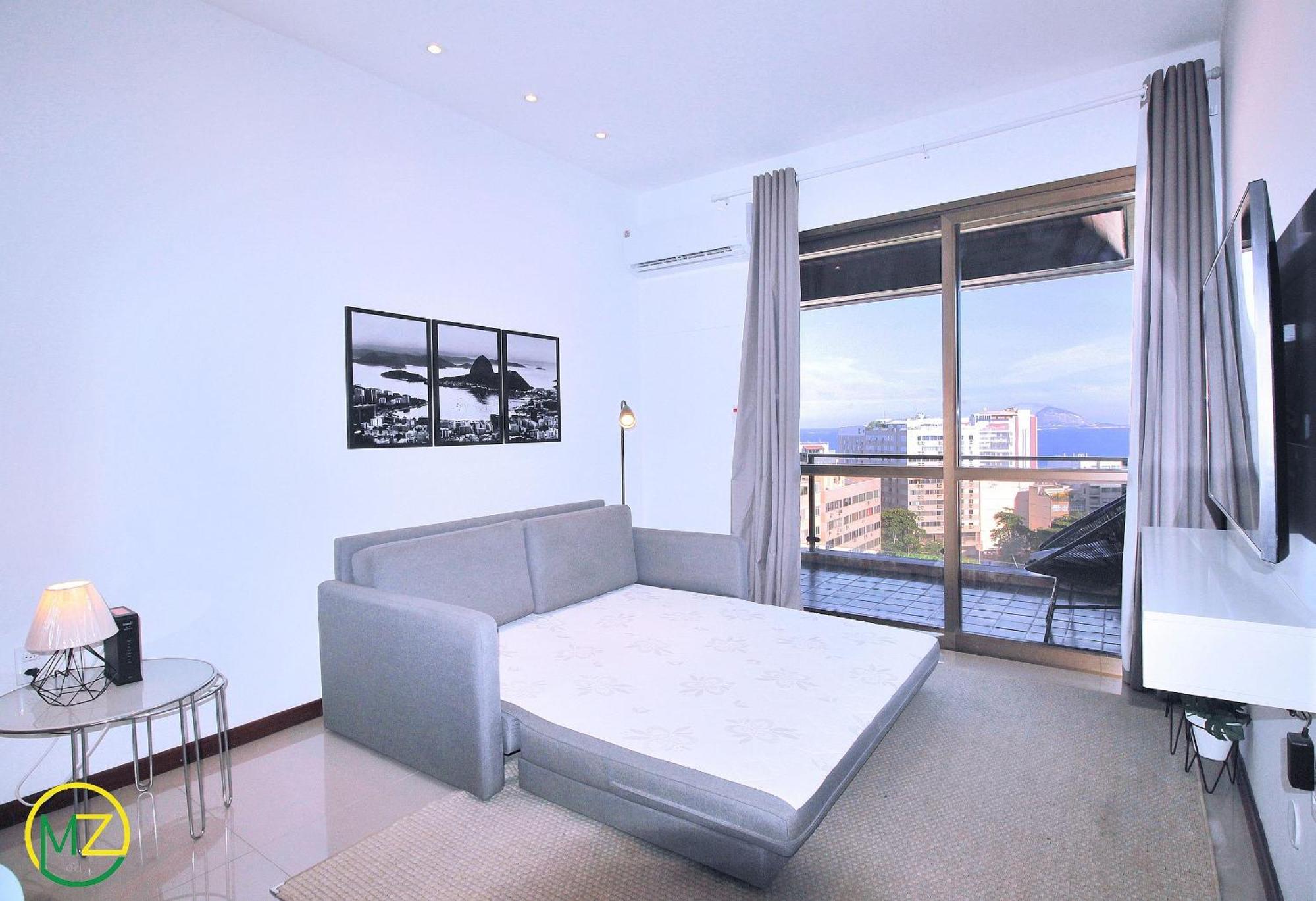 Incrível sala e quarto com varanda e vista para o mar de Ipanema Río de Janeiro Exterior foto